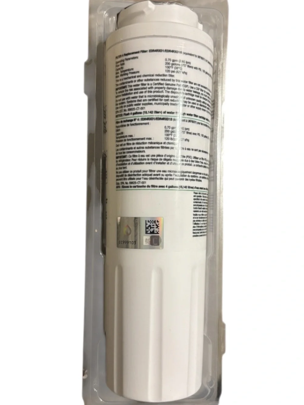 NEW Everydrop by Whirlpool Filter 4 EDR4RXD1 Genuine Refrigerator Water Filter